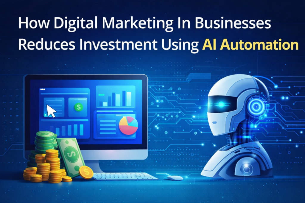 How Digital Marketing in Businesses Reduces Investment Using AI automation ai automation in digital marketing reduces business investment
